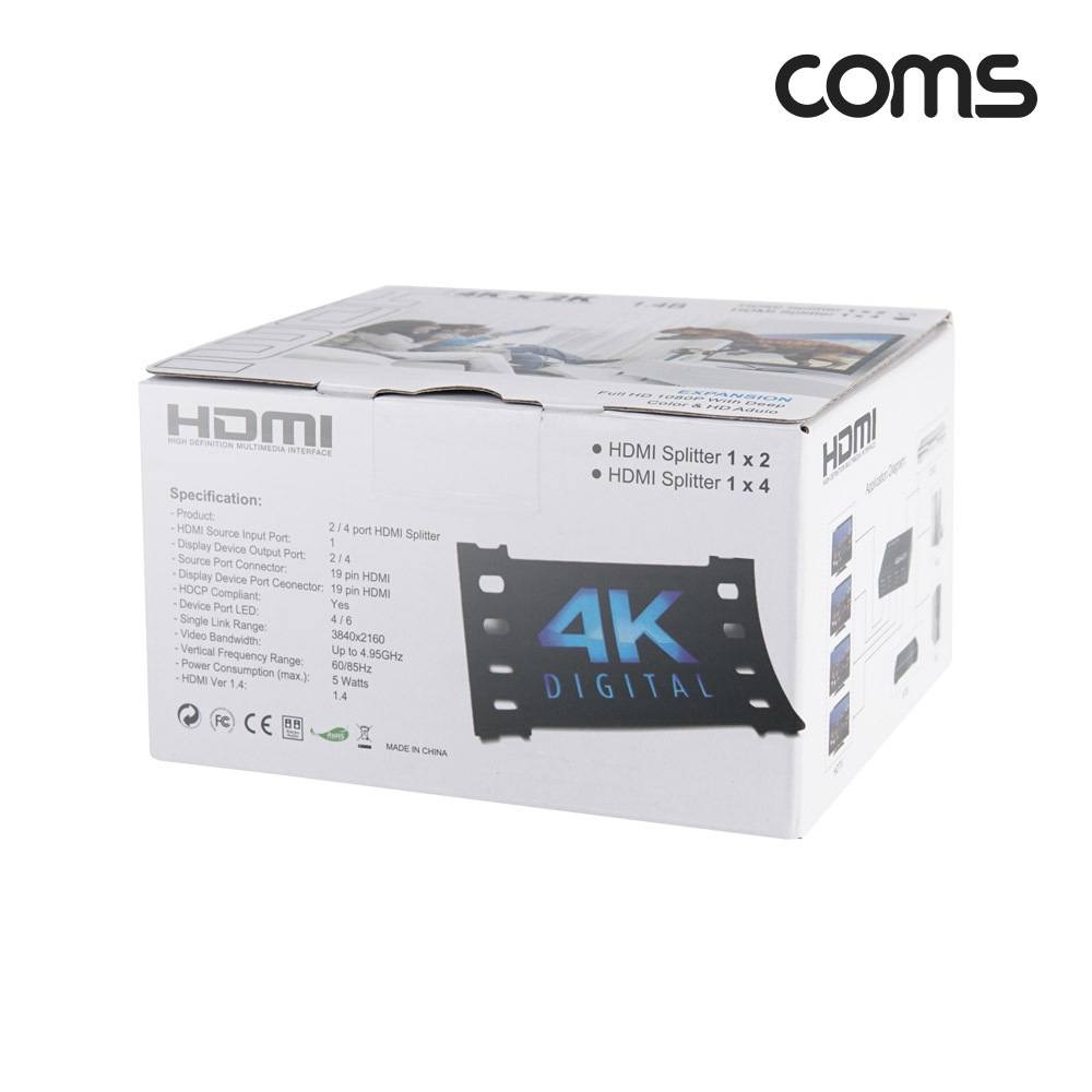 Coms HDMI 분배기 1:4 4K@30Hz 3840x2160 UHD