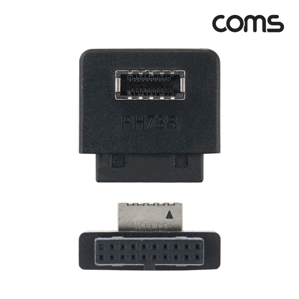 Coms USB 3.0 19핀/20핀 to USB 3.1 Type E 꺾임 젠더 B타입 F/F 메인보드 마더보드
