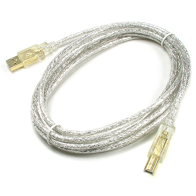 Coms USB 고급형 A-B 케이블 3m 투명 GOLD