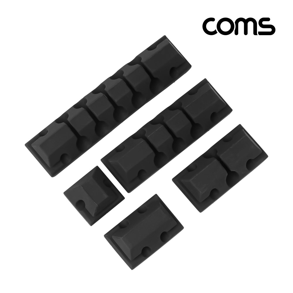 Coms 케이블 오거나이저 Black 5pcs 전선정리 고정클립