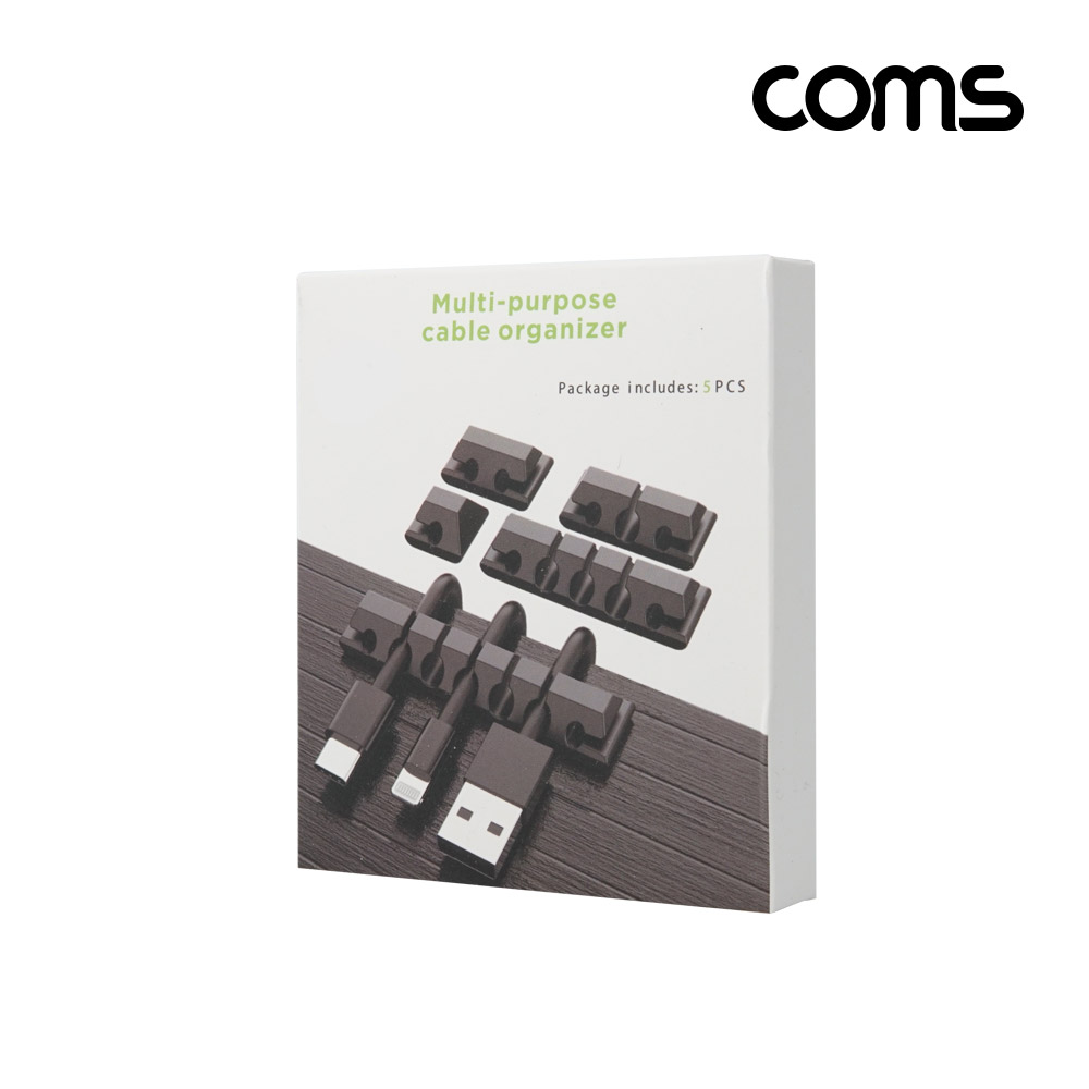 Coms 케이블 오거나이저 White 5pcs 전선정리 고정클립