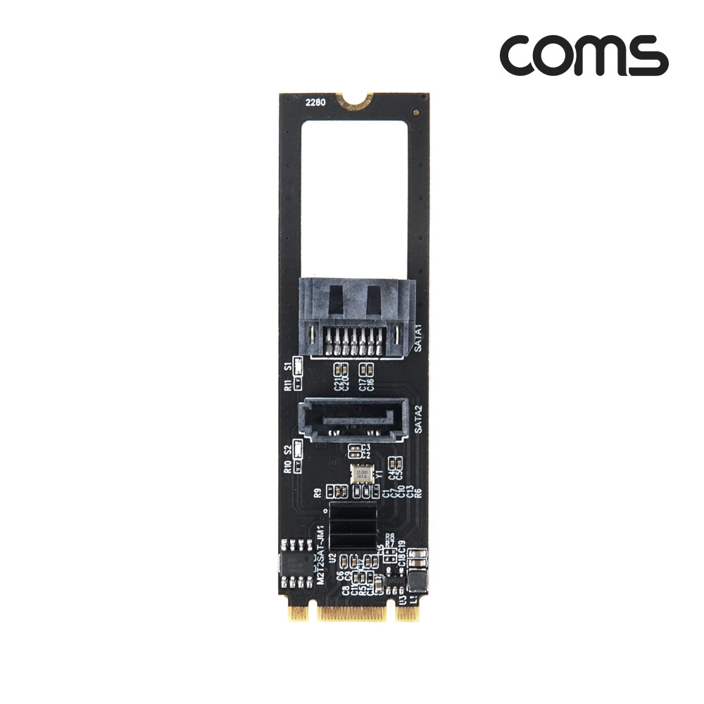 Coms M.2 NVME M Key B+M Key to 듀얼 SATA 컨버터 2Port 2포트 메인보드 하드