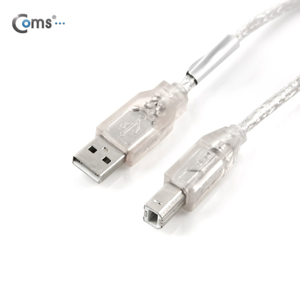 Coms USB 케이블(투명/AB형), 2M, 2.0, 480Mbps