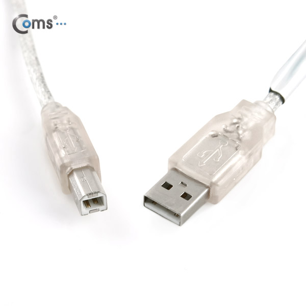 Coms USB 케이블(투명/AB형), 2M, 2.0, 480Mbps