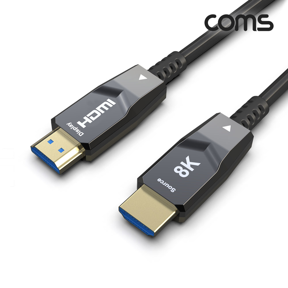 Coms HDMI 2.1 AOC 리피터 광케이블 25M 8K@60Hz 4K@120Hz 48Gbps Optical+Coaxial