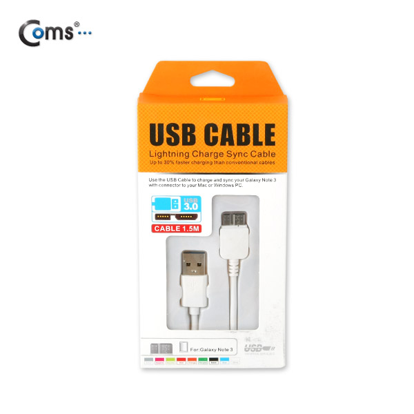Coms 노트3용/Micro USB(B) 케이블(Box), white
