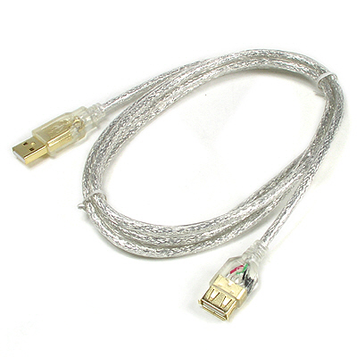 Coms USB 고급형 연장 케이블 1.8m 투명 GOLD
