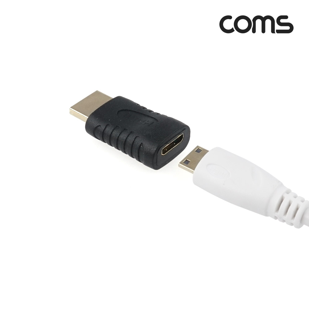 Coms HDMI 컨버터(Mini HDMI to VGA) HDMI 젠더포함 오디오 미지원