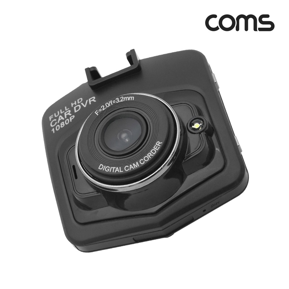 Coms 차량용 프리미엄 블랙박스 (2.4형 LCD IPS 패널 / Full HD 1080P / G-센서 탑재) 자동차 소형 보안 카메라