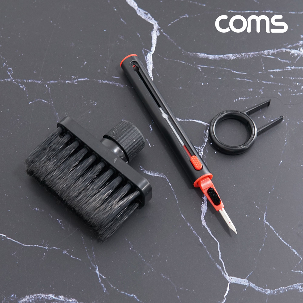Coms 키보드 이어폰 클리닝 멀티 브러시 클리너 다용도 브러쉬 먼지제거 청소솔 휴대용 자판