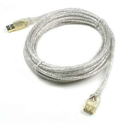 Coms USB 고급형 연장 케이블 5m 투명 GOLD