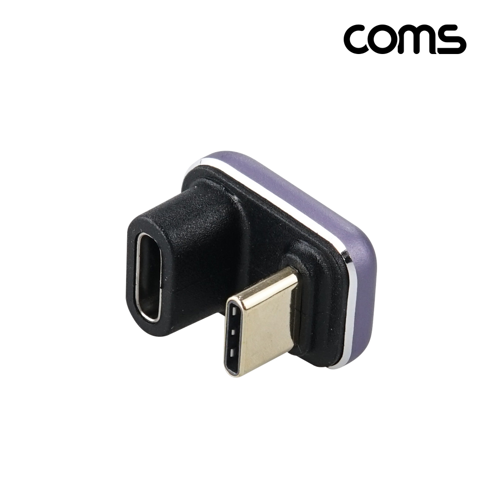 Coms USB 4.0 Type C 꺾임 젠더 C to C타입 GEN3 240W 40Gbps