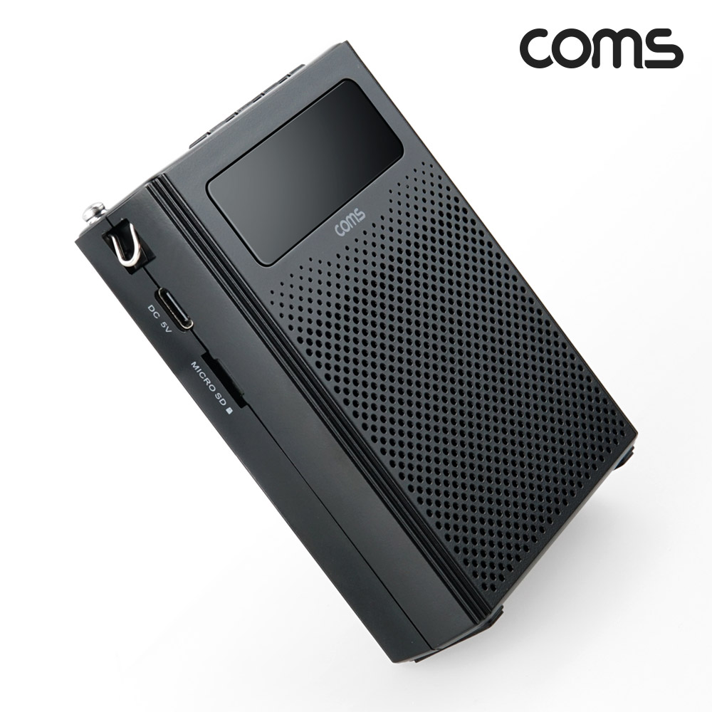 Coms 휴대용 블루투스 유선 마이크 앰프 Black