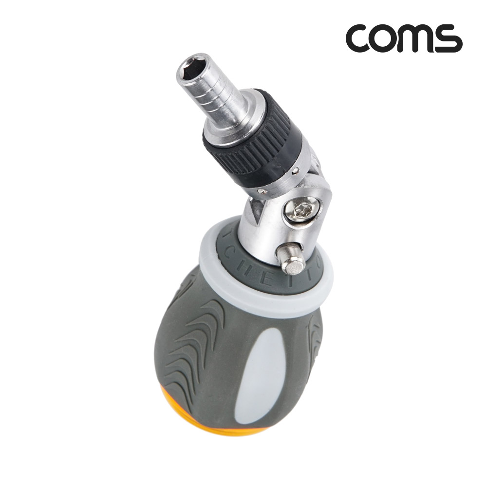 Coms 비트 수납형 래칫 드라이버 십자 일자 정밀 회전 헤드 멀티 공구