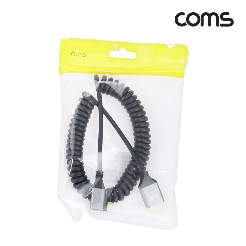 Coms 마이크로 HDMI 변환 스프링 케이블 HDMI M to Micro HDMI M 4K 60Hz UHD 꺾임형