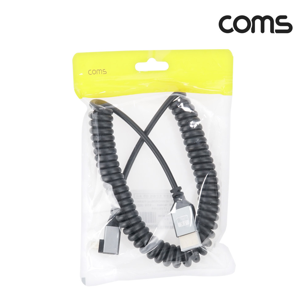 Coms 마이크로 HDMI 변환 스프링 케이블 HDMI M to Micro HDMI M 4K 60Hz UHD 꺾임형