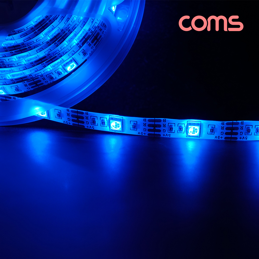 Coms LED 슬림형 3M 리모컨 RGB 컬러라이트 색조명 DIY 램프 LED 다용도 줄 띠형