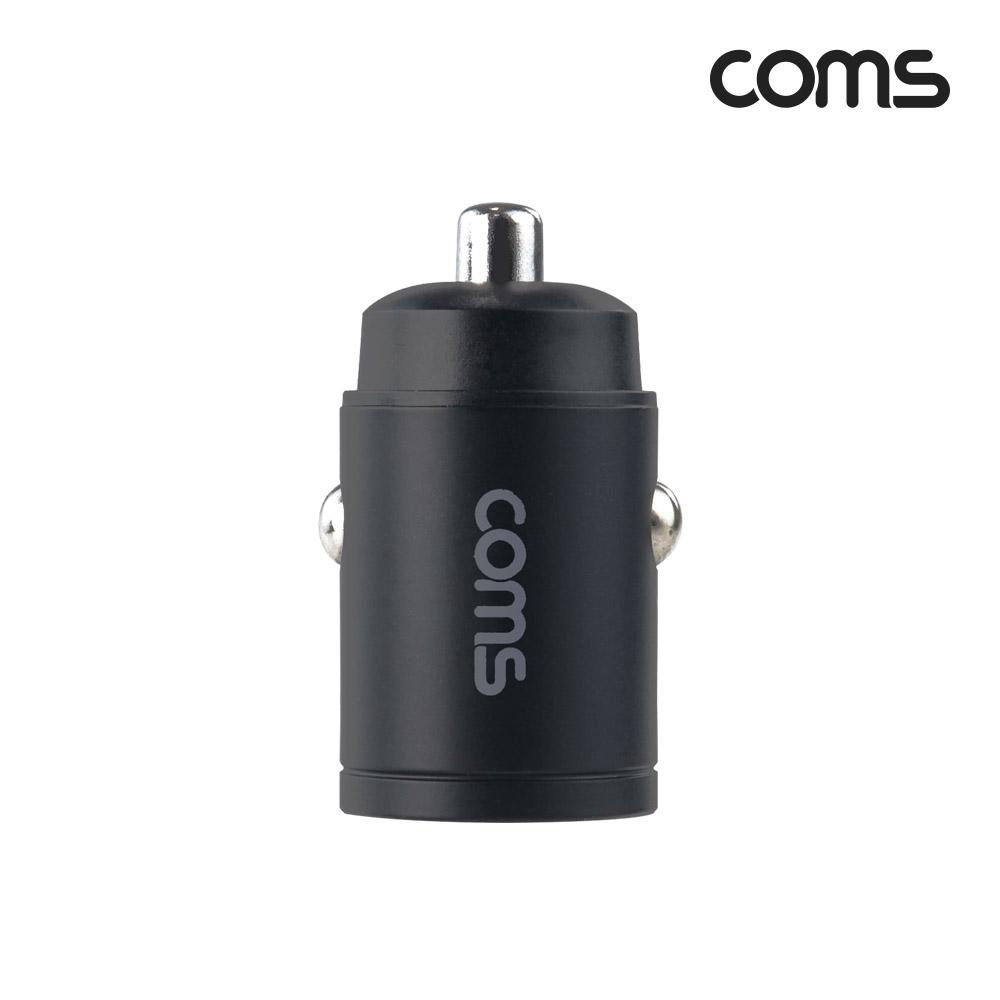 Coms 차량용 듀얼 충전기 초소형 시거잭 PD USB-C 2포트