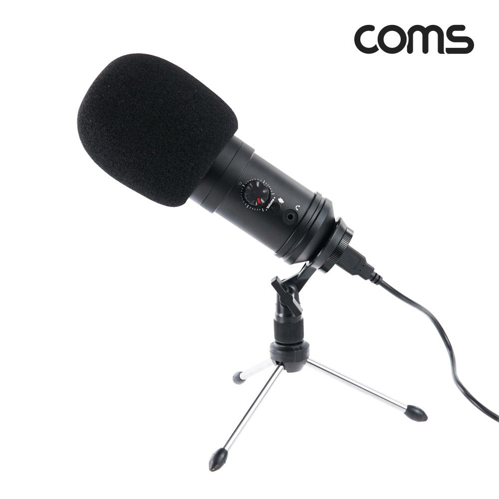 Coms USB 콘덴서 마이크 스탠드 1인미디어방송 녹음