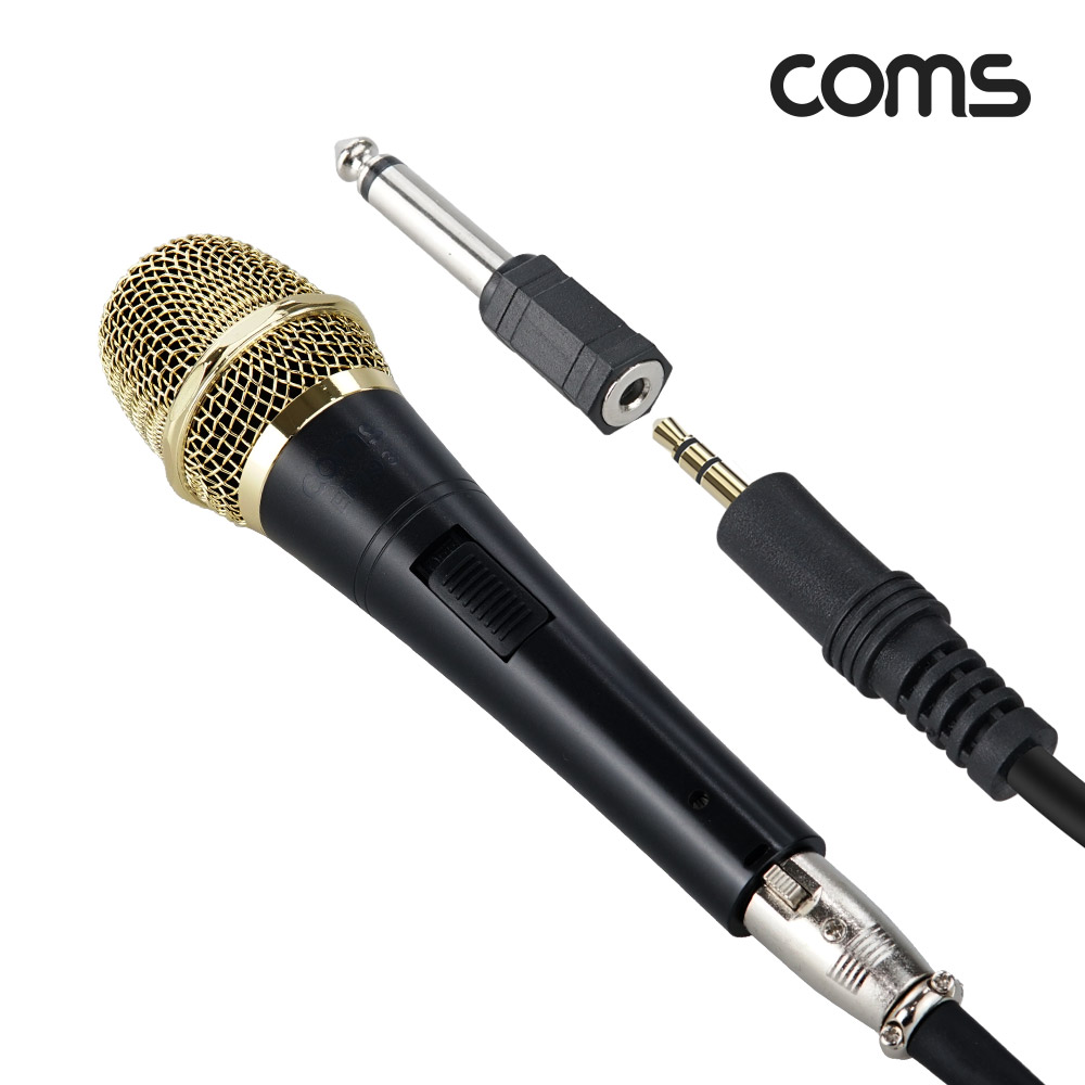 Coms 고감도 콘덴서 유선 마이크 3.5mm 스테레오 6.3mm 마이크 변환젠더