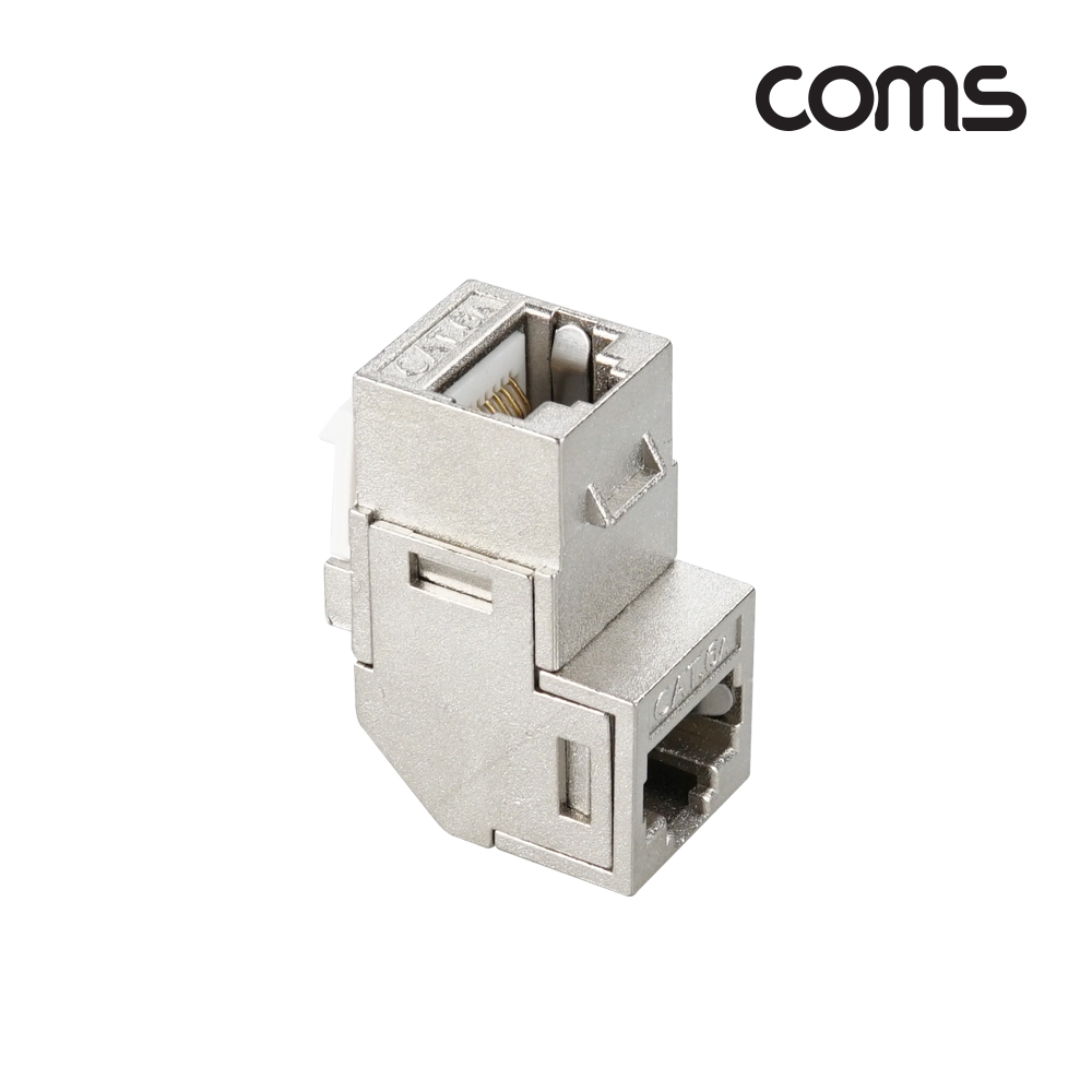 Coms CAT6A 키스톤 잭 아연 도금 90도 꺾임 Shielded 8P8C 월플레이트 RJ45