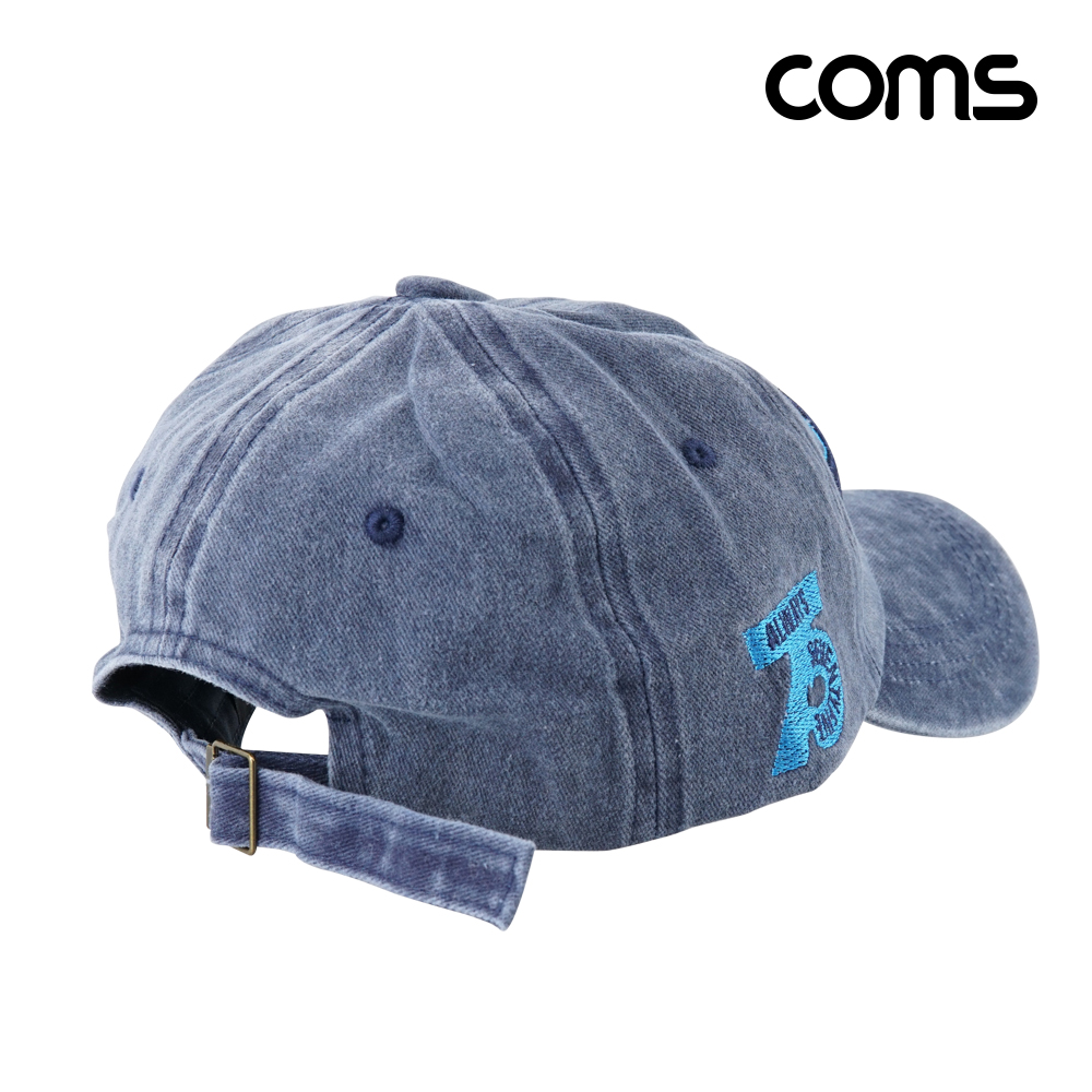 Coms 캡모자 Blue 파랑 데님 레터링 레트로