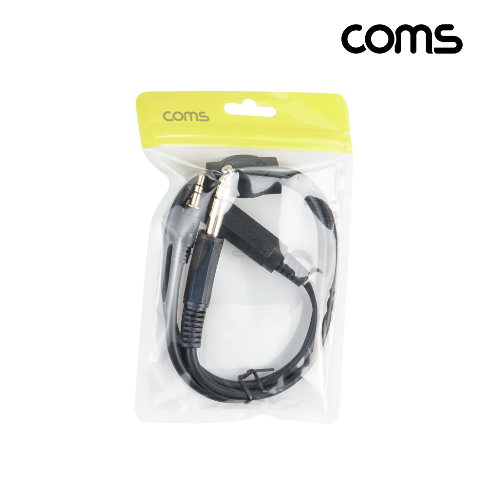 Coms 마이크 변환 케이블 Y형 30cm 스테레오 6.5 F to 6.5 M 3.5 M