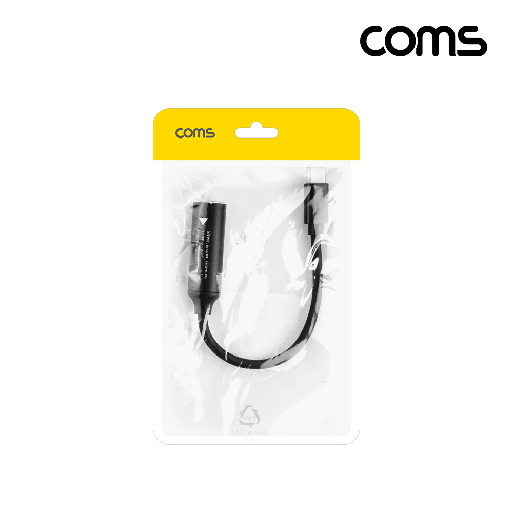 Coms 65w PD 변환 전원 케이블 DC 외경 5.5 내경 2.5 C타입 USB 3.1 노트북 스마트폰 충전