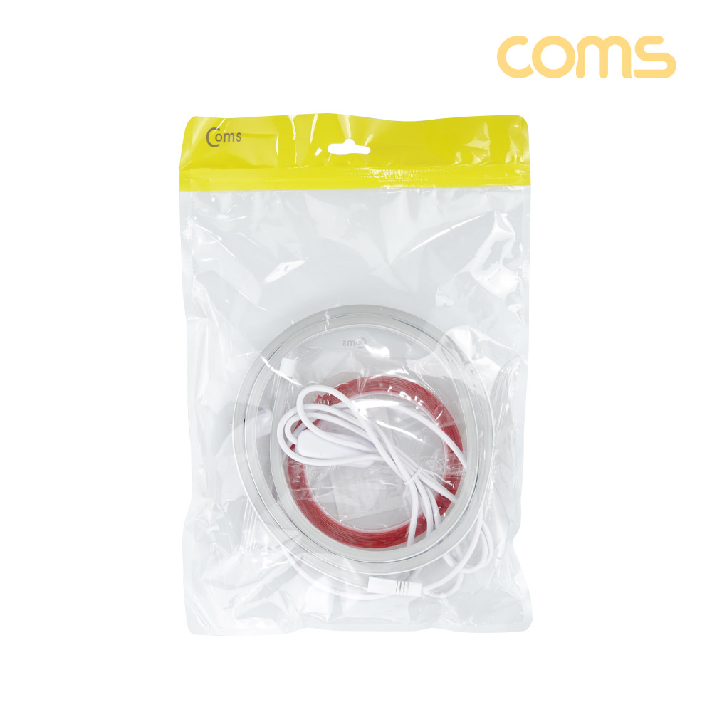Coms USB LED 케이블 White 1M 스위치 슬림형 LED 램프 랜턴 무드등 조명호스 감성네온 인테리어 DIY 줄 띠형