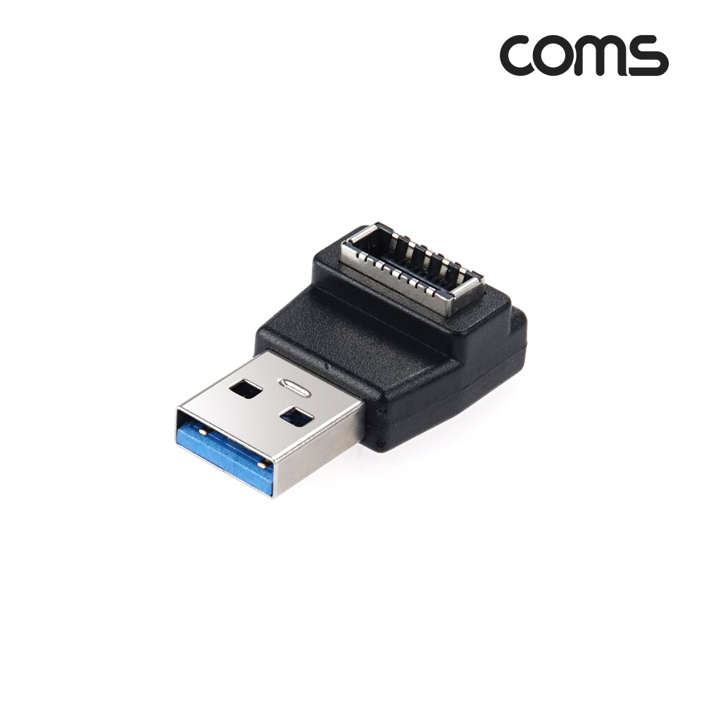Coms Type E 변환젠더 E타입 F to USB 3.0 A M 꺾임