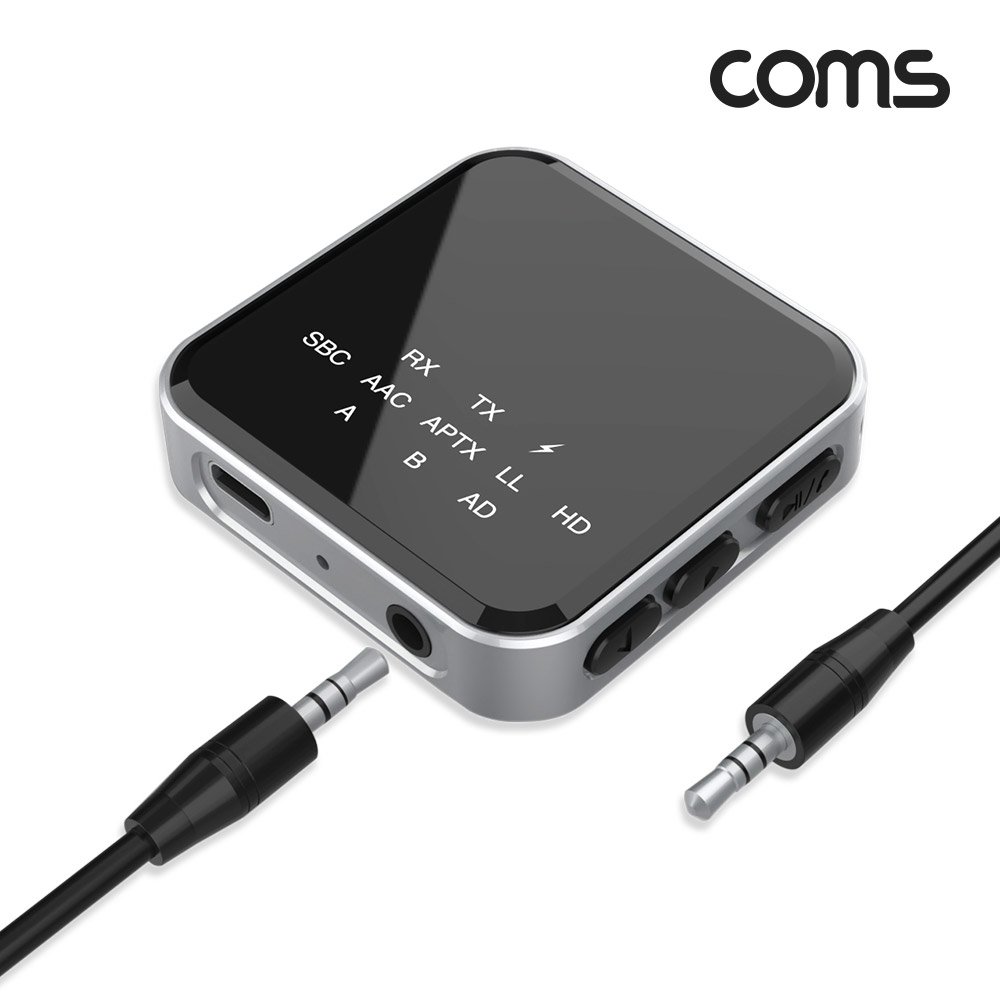Coms 고음질 블루투스 오디오 송수신기 v5.2 AUX 스테레오 3.5mm 무선 휴대용 리시버 동글