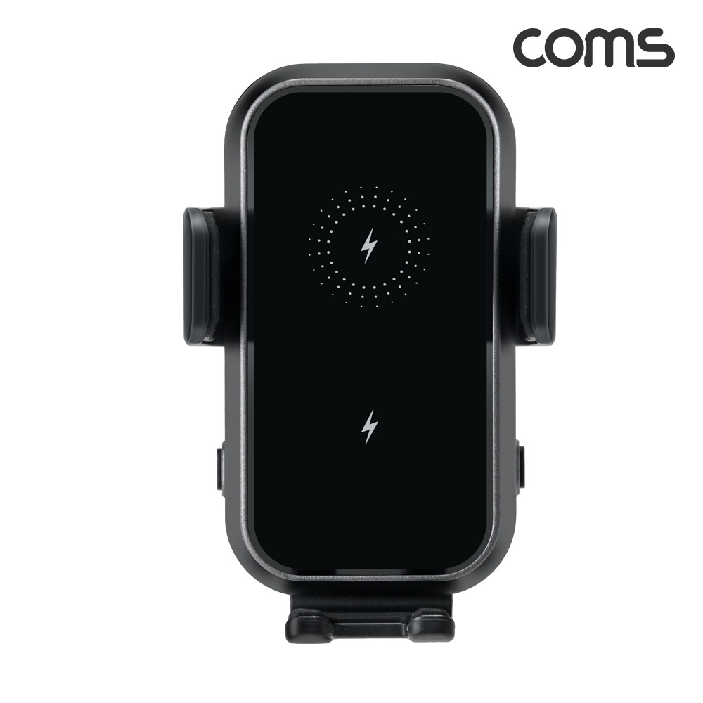 Coms 차량용 고속 무선 충전기 15W 듀얼코일 3중 잠금 거치대 갤럭시플립거치