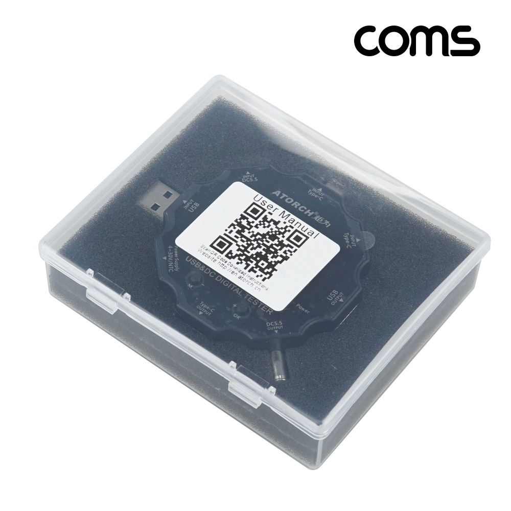 Coms USB 테스터기 전류 전압 측정, C타입 USB 3.1 Type C, USB 3.0, Micro 5Pin 마이크로 5핀, DC전원잭 외경5.5