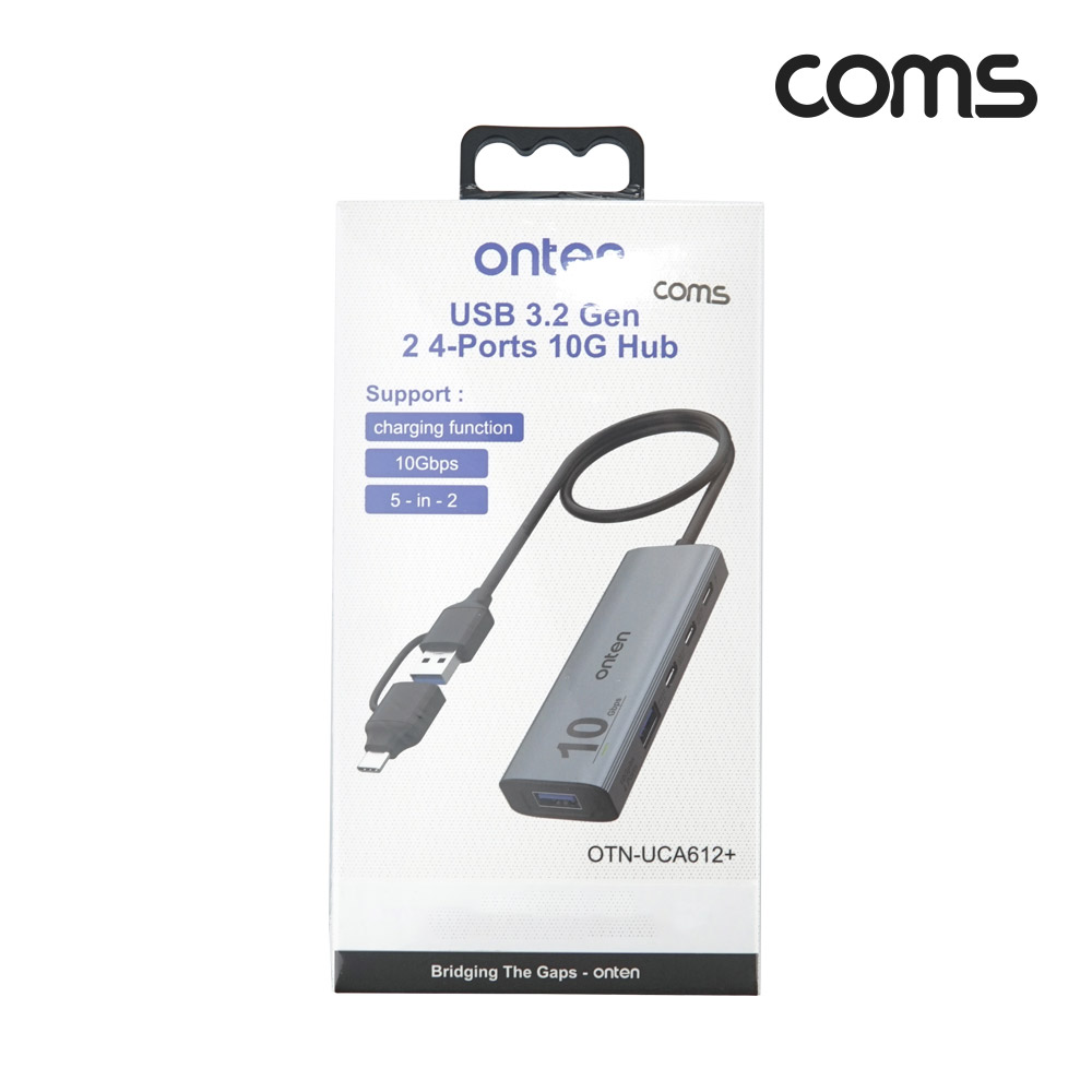 Coms 4 IN 2 꼬리물기 허브 4포트 USB Type C Gen2 10Gbps USB 3.0