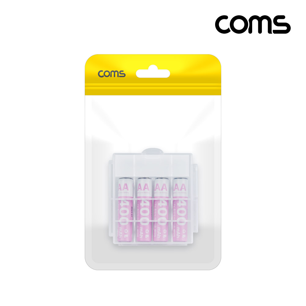 Coms USB Type C 충전지 충전식 건전지 배터리 1.5V 400mAh AAA 4개입