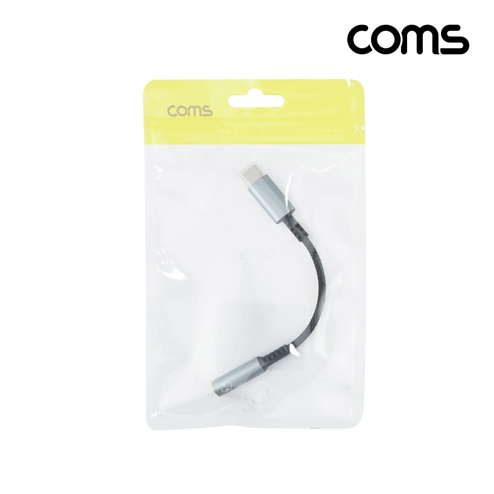 Coms C type 오디오 젠더 C타입 to 3.5mm 스테레오 이어폰 젠더 AUX 10cm DAC