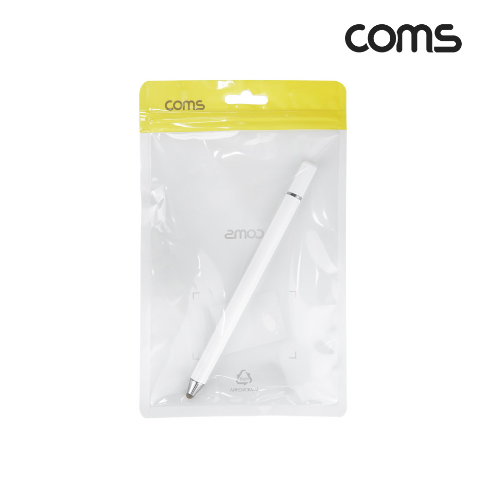 Coms 정전식 스마트폰 터치펜 양면 터치볼 디스크형 white