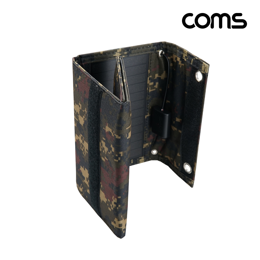 Coms 접이식 태양광 충전기 10W 패널, 충전패드, 5V1A 야외활동 캡핑 낚시 등산 스마트폰 태블릿 충전