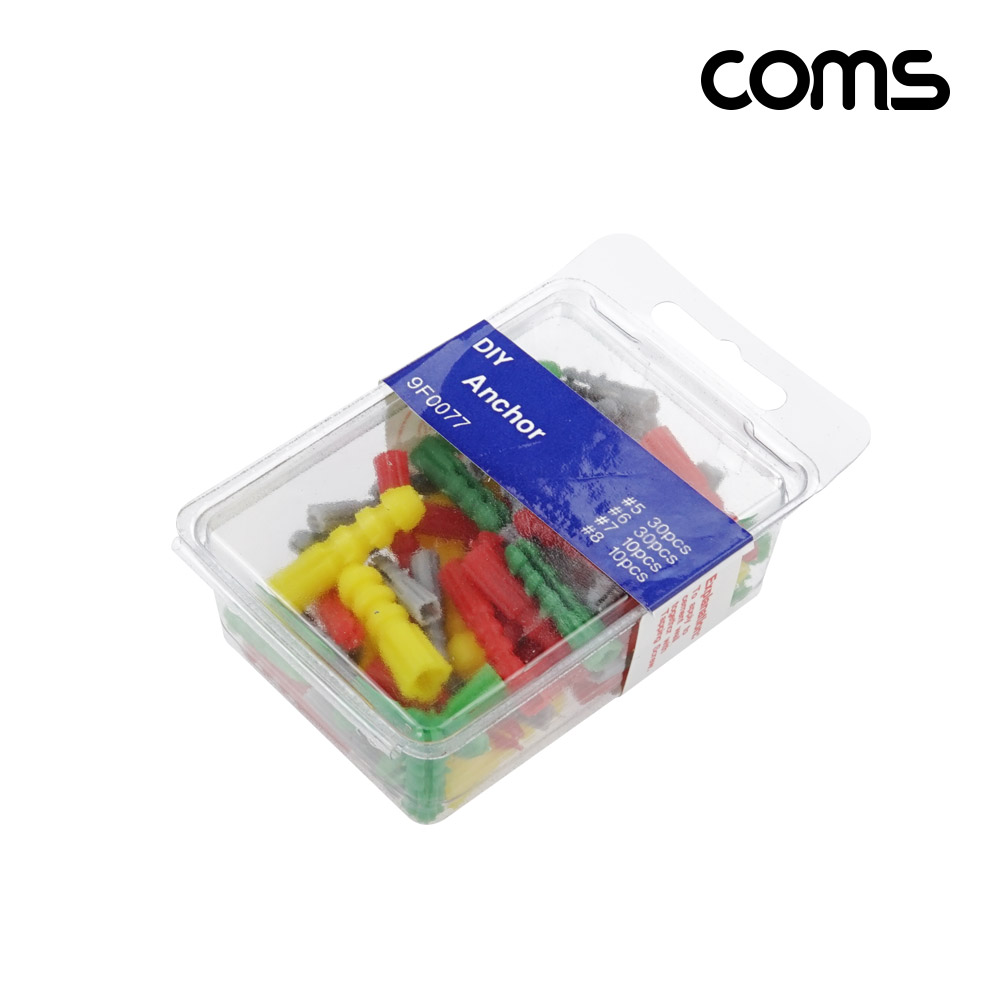 Coms 콘크리트 칼블럭 앙카 80pcs 피스 나사 서포트 앵커