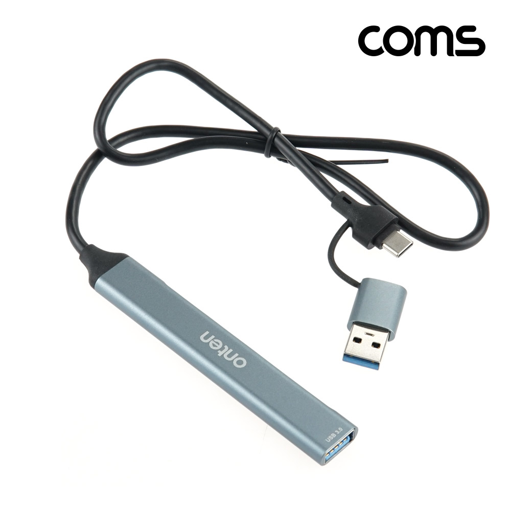 Coms 4 IN 2 꼬리물기 허브 SD TF 카드리더 USB C타입 5Gbps USB 3.0