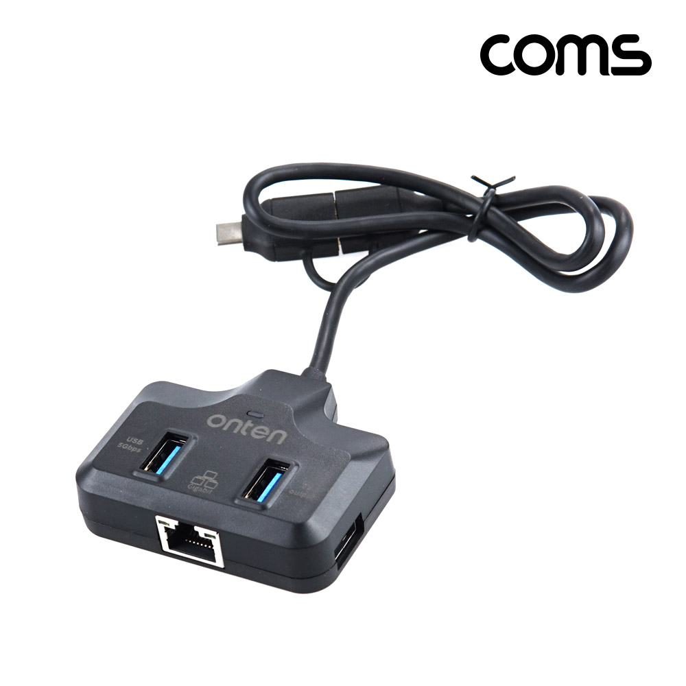 Coms USB C A 3.0 멀티 허브 RJ45 1000mbps 기가비트 랜카드 4P