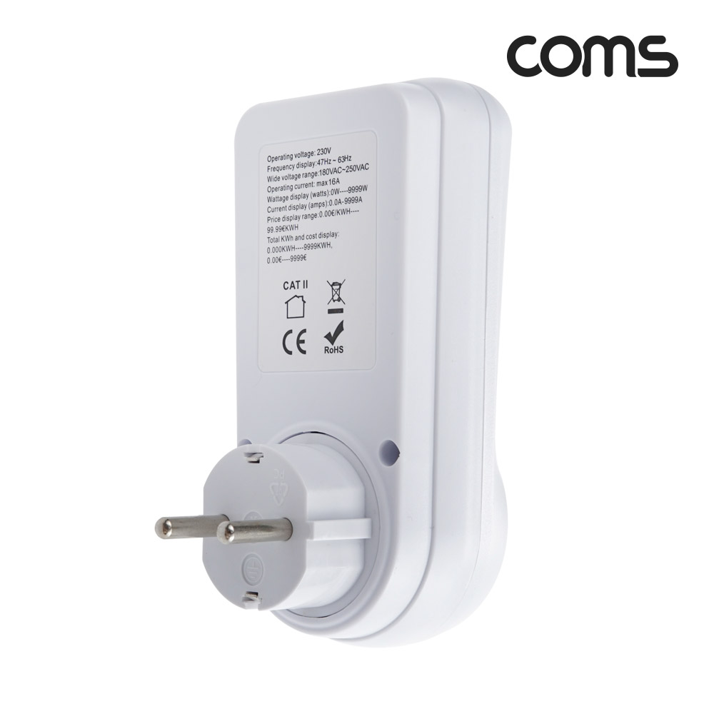 Coms 소비전력계 전기요금확인 실시간 전압 전력 전류 220V COST KWh