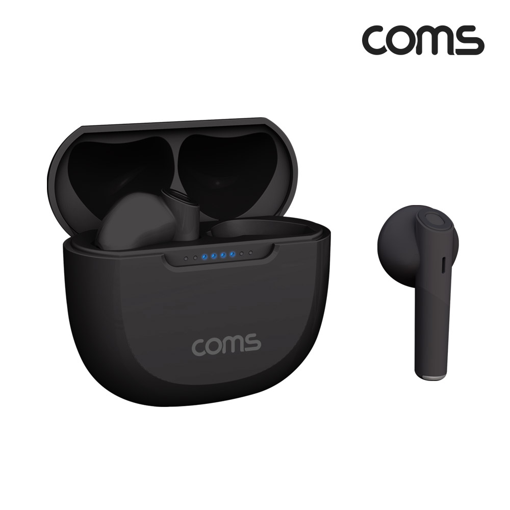 Coms 블루투스 무선 이어폰 블랙 5.3v 중저음 베이스 강화 무압박 걸침방식 자동페어링 핸즈프리