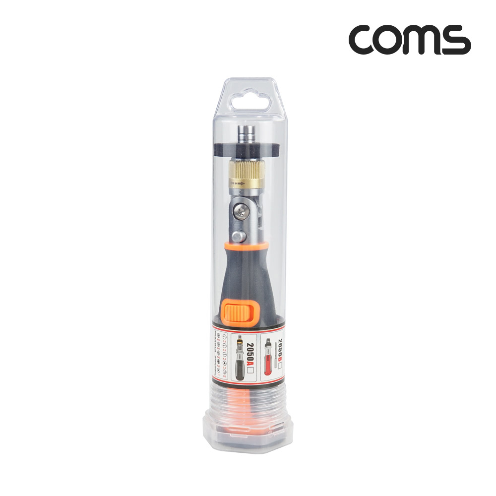 Coms 드라이버 세트 비트 수납형 십자 일자 정밀 회전 헤드 멀티 공구