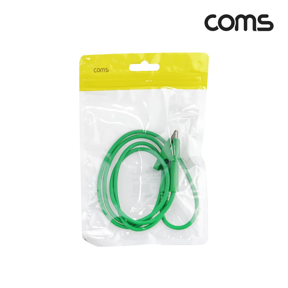 Coms 바나나 플러그 커넥터 악어클립 케이블 Green