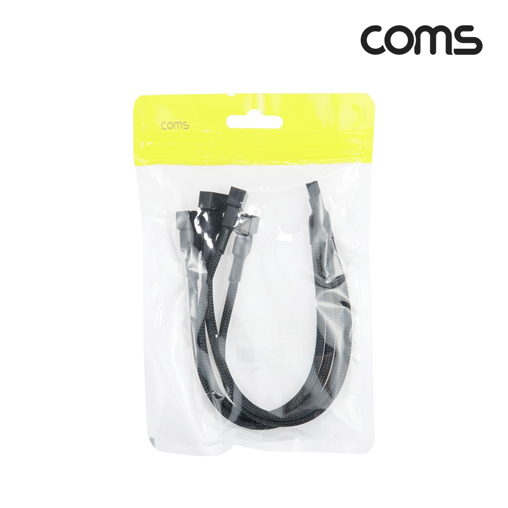 Coms PWM 쿨러 케이블 4핀 4P 4선 분배 Y형 12V전용 25cm