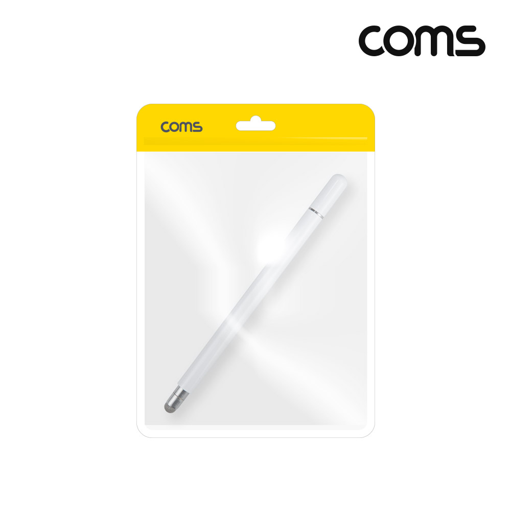 Coms 정전식 스마트폰 터치펜 양면 터치볼 디스크형 white
