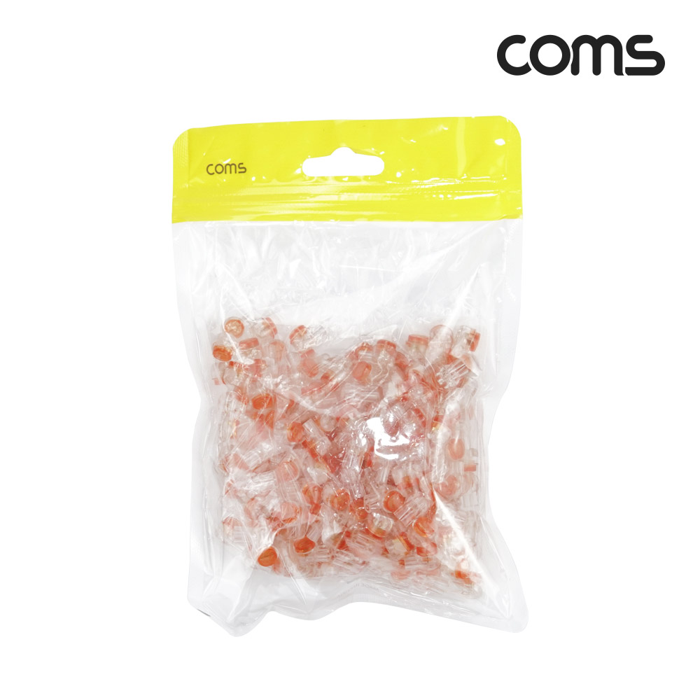 Coms 2구 접속단자 터미널블록 압착 연결 커넥터 200개입 전화선 랜선 UY 직젤 메뚜기 심선접속자