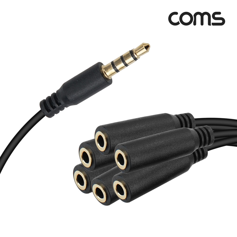 Coms 3.5mm 스테레오 분배 Y 케이블 젠더 30cm AUX Stereo M/Fx6