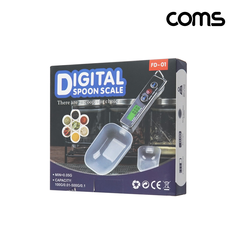 Coms 전자 스푼 저울 80ml 30ml 500g 디지털 저울